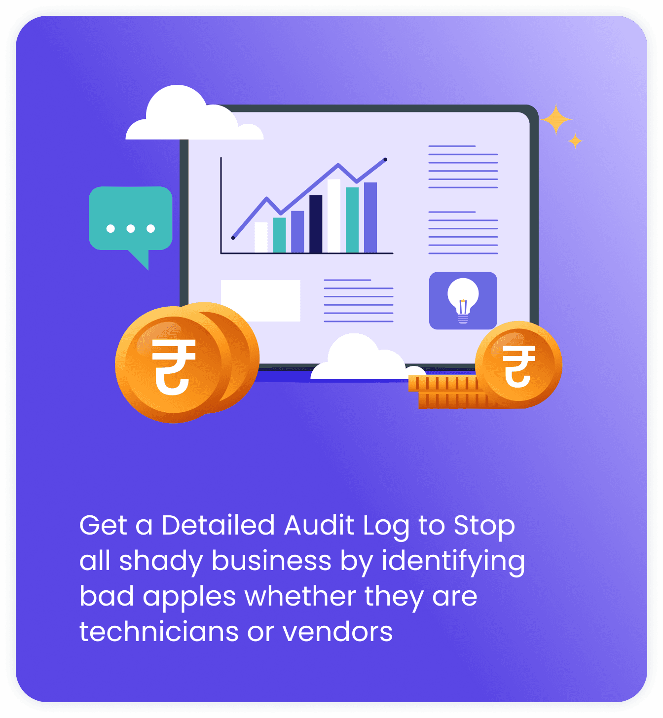 This image shows a money based audit screen. The Rupee sign is also there because of which we know that this is linked to monetary business. A graph is also present